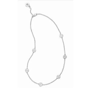 NEW!!  Tory Burch Silver Miller Stationary Necklace